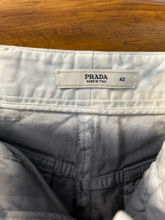 Prada cropped trousers. Ombre dipped gray gradient to a lighter waistband. 42 sz - Picture 3 of 8